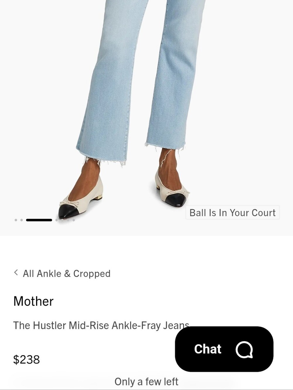 MOTHER The Hustler Light Blue Mid-Rise Ankle-Fray Jeans